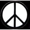 PEACE SIGN WHITE BLACK CIRCLE PIN